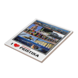 Azulejo zXK003 PRISTINA "I Love, Kosovo, Europe,