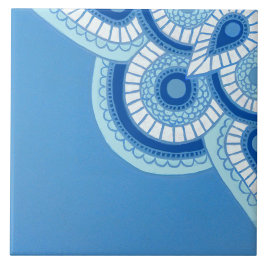 Azulejos azul cerámico y turquesa