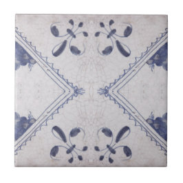 Azulejos azul floral portugués Repro Tile