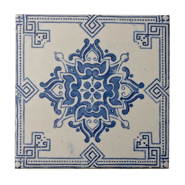 Azulejos azul geométrico repro portugués (Frente)