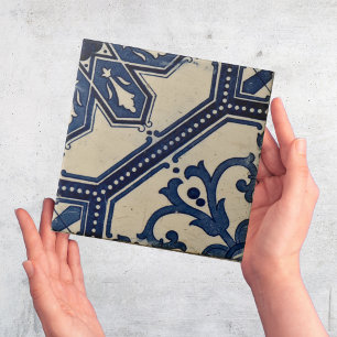 Azulejos azul geométrico repro portugués