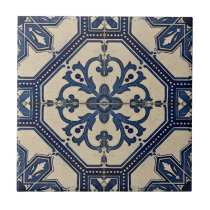 Azulejos azul geométrico repro portugués