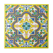 💛 💙 💚 Azulejos azul y amarillo asombrosos