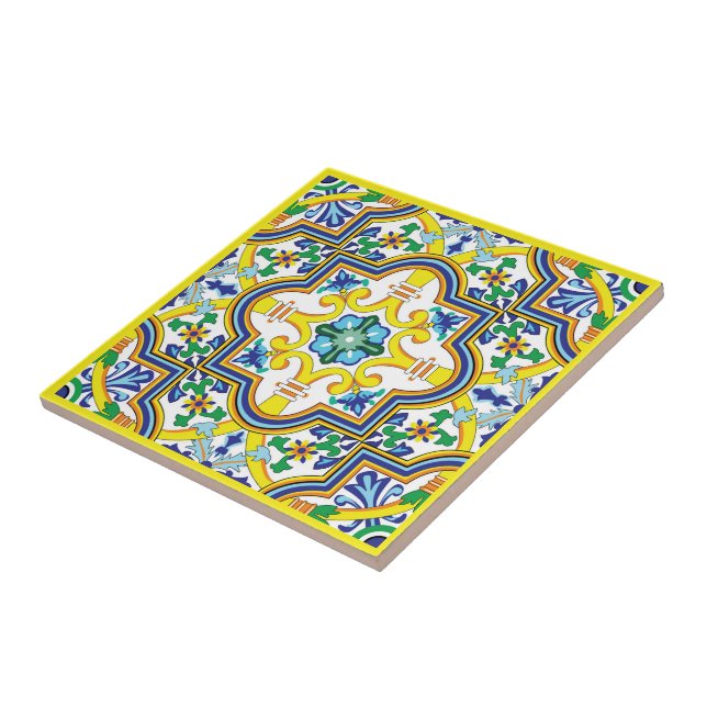 💛 💙 💚 Azulejos azul y amarillo asombrosos (Lado)