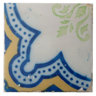 Azulejos azules amarillos y geométricos de Repro E