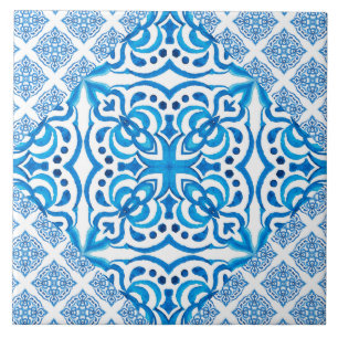 Azulejos azules azulejos españoles patrón delgad