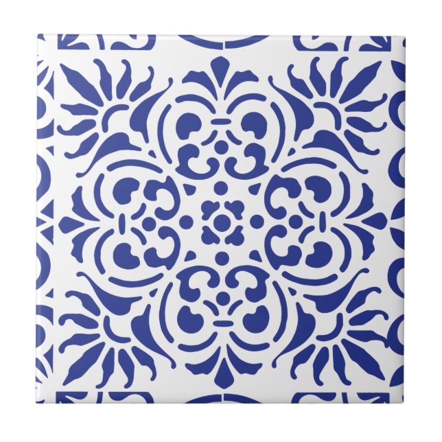 Azulejos azules de cerámica mexicana (Frente)