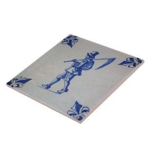 Azulejos azules de Delft - Ducha que lleva el zigz