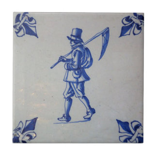 Azulejos azules de Delft - Ducha que lleva el zigz
