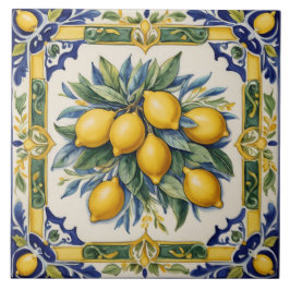 Azulejos azules de limón cerámico italiano Majolic