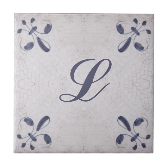 Azulejos azules de Repro portugués personalizados (Frente)