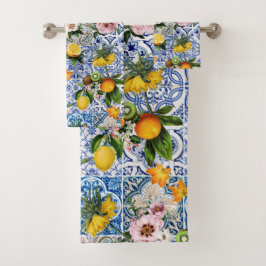 Azulejos azules Floral Mediterráneo