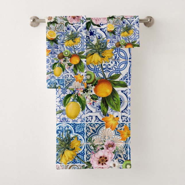 Azulejos azules Floral Mediterráneo  (In situ)