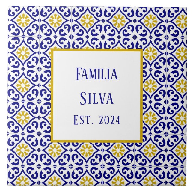 Azulejos azules portugueses personalizados (Frente)
