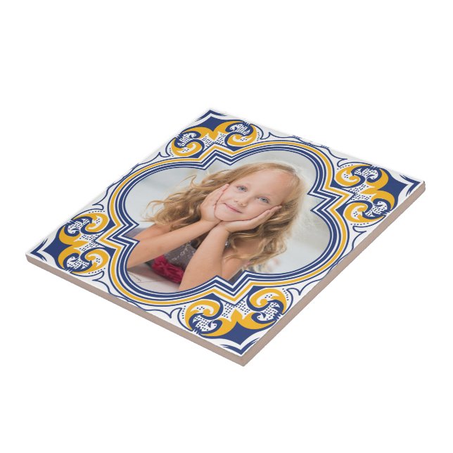 Azulejos azules y amarillos, foto personalizado (Lado)