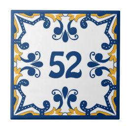 Azulejos azules y amarillos número personalizado T
