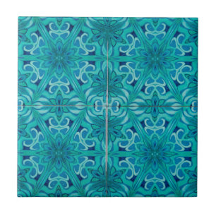azulejos azules y blancos