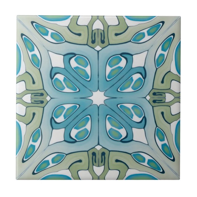 azulejos azules y blancos delicados (Frente)