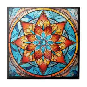 Azulejos azules y Naranjas de Mandala