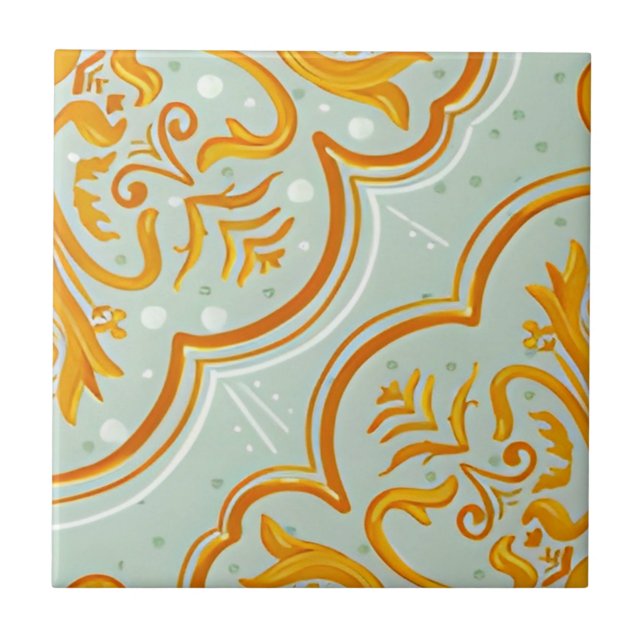 azulejos blancos y dorados (Frente)