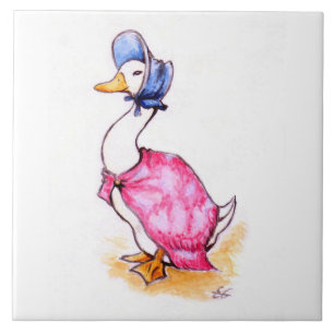 Azulejos cerámicos - acuarela Jemima Puddle-duck