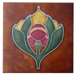 Azulejos cerámicos - Art Nouveau de la flor de épo