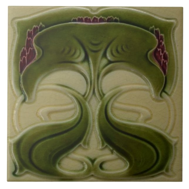 Azulejos cerámicos - Art Nouveau floral vintage (Frente)
