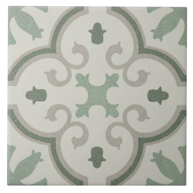 Azulejos cerámicos - Beige verde marroquí (Frente)