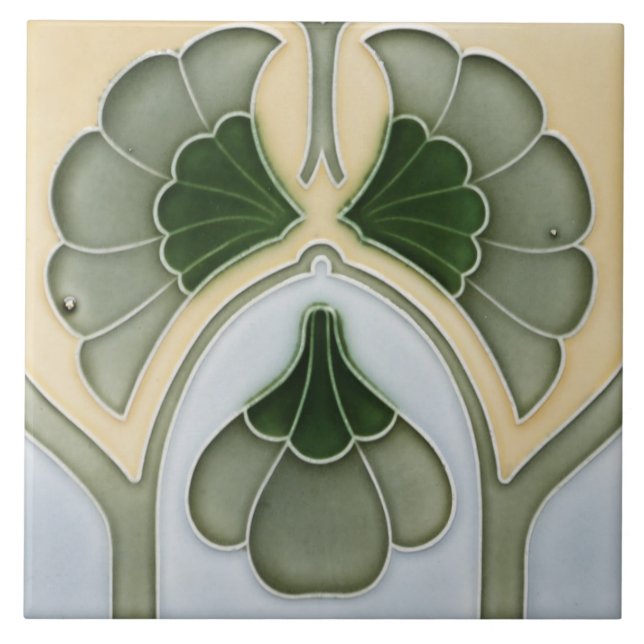 Azulejos cerámicos - Borde floral de estilo Art No (Frente)