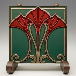 Azulejos cerámicos Crimson Flare Art Nouveau