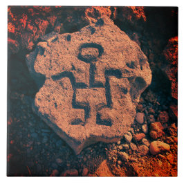 Azulejos cerámicos de arte prehistórico del petrog