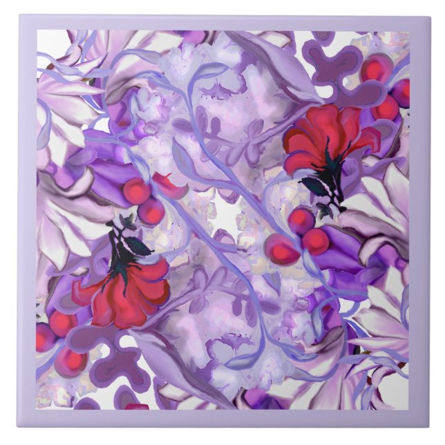 Azulejos cerámicos de color púrpura (Frente)