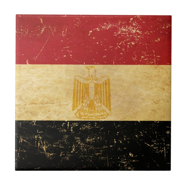 Azulejos cerámicos de diseño de grunge con bandera (Frente)