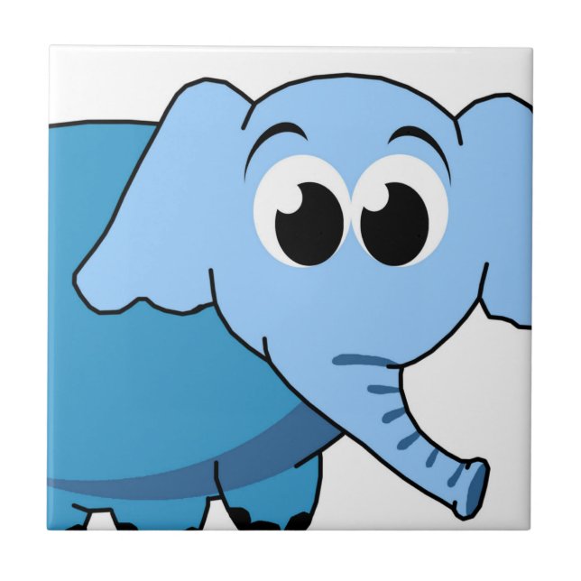 Azulejos cerámicos de elefante azul (Frente)