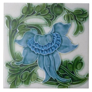 Azulejos cerámicos de estilo Art Nouveau con aspec