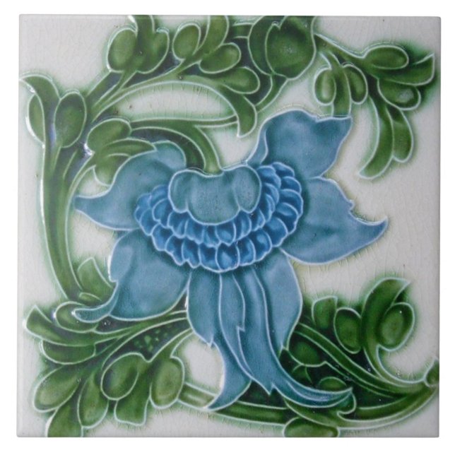 Azulejos cerámicos de estilo Art Nouveau con aspec (Frente)
