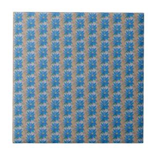 Azulejos cerámicos de flores azules