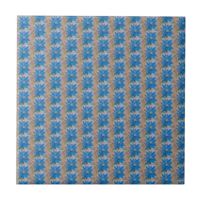 Azulejos cerámicos de flores azules (Frente)