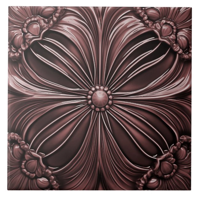 Azulejos cerámicos de flores de Borgoña (Frente)