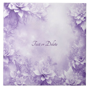 Azulejos cerámicos de flores moradas blancas