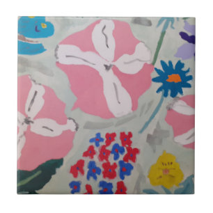 Azulejos cerámicos de Petunia y flores de verano