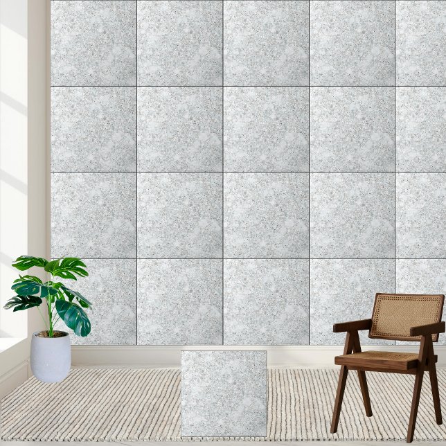 Azulejos cerámicos de Terrazo Blanco esparcido (Sparkling White Terrazzo Ceramic Tile)