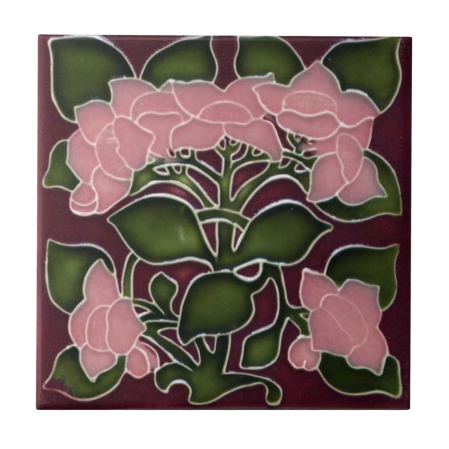 Azulejos cerámicos decorativos - Art Nouveau flora (Frente)