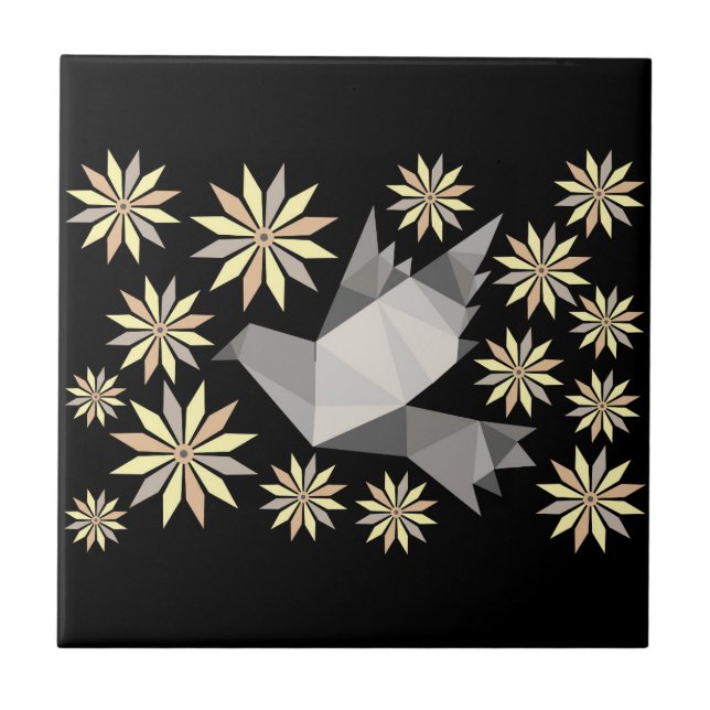 AZULEJOS CERAMICOS DECORATIVOS DE PÁJAROS FLORES (Frente)