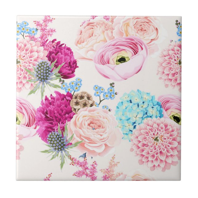 Azulejos cerámicos florales (Frente)