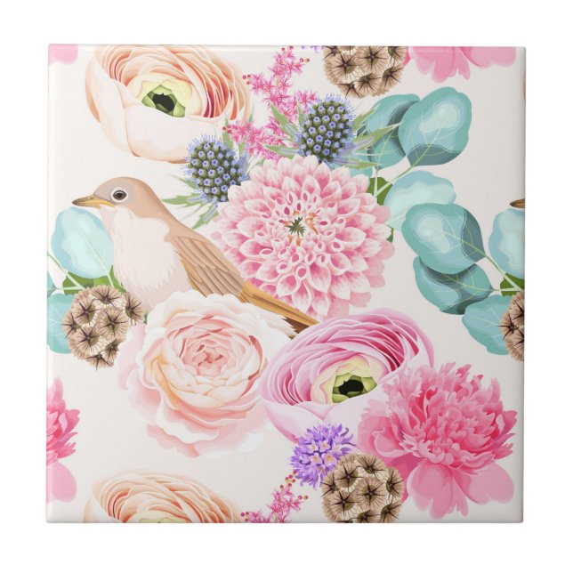 Azulejos cerámicos florales (Frente)