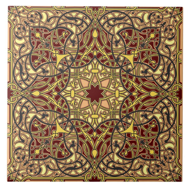 Azulejos cerámicos florales de Oasis encantados (Frente)