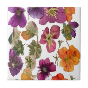Azulejos cerámicos - Flores a presión de Bonito