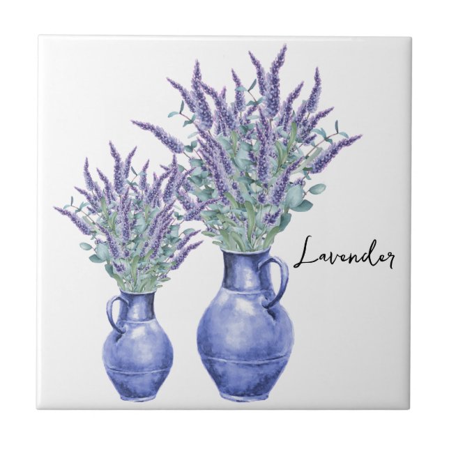 Azulejos cerámicos/Lavanda Trivet-Floral (Frente)