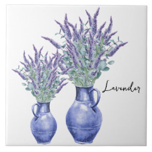 Azulejos cerámicos/Lavanda Trivet-Floral